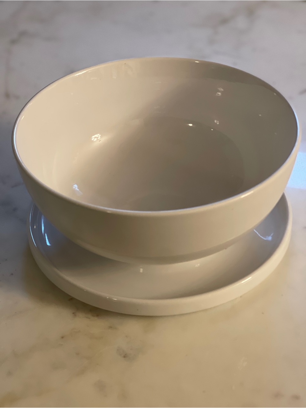 Large White Bowl & Shallow Plate